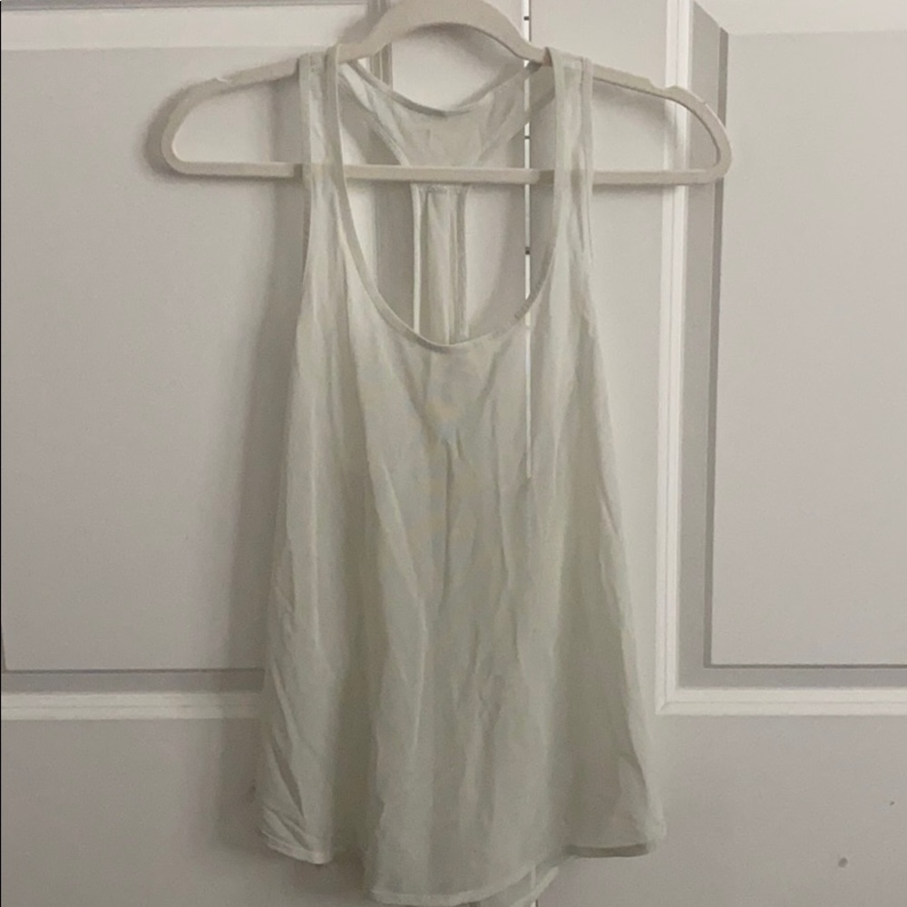 White mesh lululemon racer back workout tank